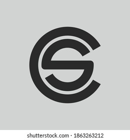 initial letter logo S inside circle shape, CS, SC, S inside C rounded upper case black monogram