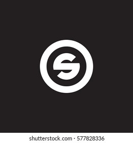 initial letter logo s inside circle shape, os, so, s inside o rounded lowercase white black background