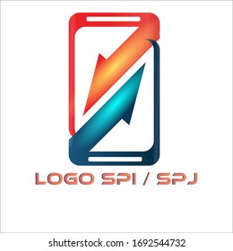 letra inicial logotipo S. la plantilla de señal móvil está coloreada en un fondo blanco