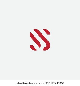 Initial letter logo S, SS logo template