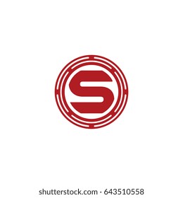 initial letter logo s uppercase red monogram