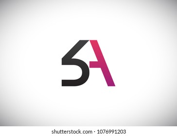 initial letter logo SA, AS, logo template