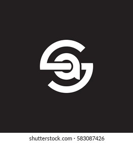 initial letter logo sa, as, a inside s rounded lowercase white black background