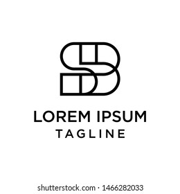 initial letter logo SB, BS logo template