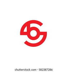 initial letter logo sb, bs, b inside s rounded lowercase red flat