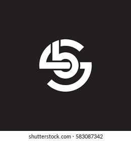initial letter logo sb, bs, b inside s rounded lowercase white black background