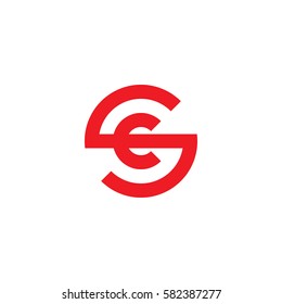 initial letter logo sc, cs, c inside s rounded lowercase red flat