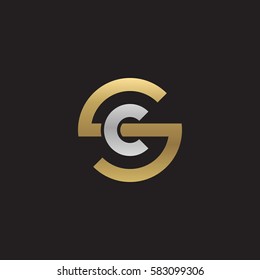 initial letter logo sc, cs, c inside s rounded lowercase logo gold silver