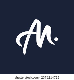 initial letter AM logo script