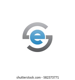 initial letter logo se, es, e inside s rounded lowercase blue gray