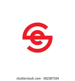 initial letter logo se, es, e inside s rounded lowercase red flat