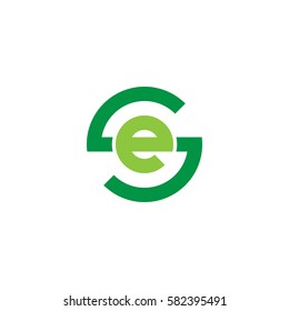 initial letter logo se, es, e inside s rounded lowercase green flat