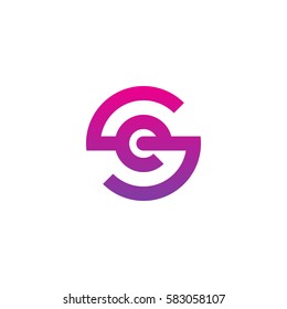 initial letter logo se, es, e inside s rounded lowercase purple pink