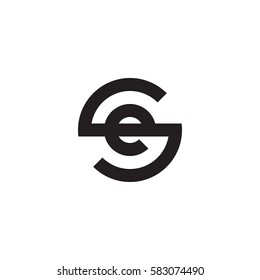 initial letter logo se, es, e inside s rounded lowercase black monogram