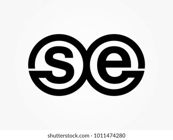 Initial letter logo se lowercase related in circles black