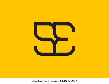 Initial letter logo SE, logo template