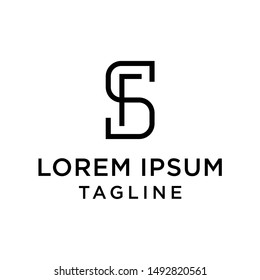 initial letter logo SF, FS, logo template