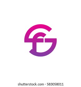 initial letter logo sf, fs, f inside s rounded lowercase purple pink