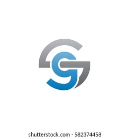 initial letter logo sg, gs, g inside s rounded lowercase blue gray
