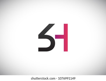 initial letter logo SH, HS, logo template