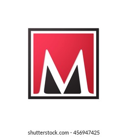 initial letter logo shape square red black