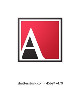 initial letter logo shape square red black