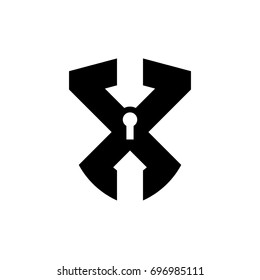Initial letter logo shield vector black