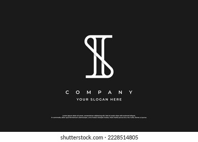 Initial Letter IS Logo or SI Logo Design Vector Template