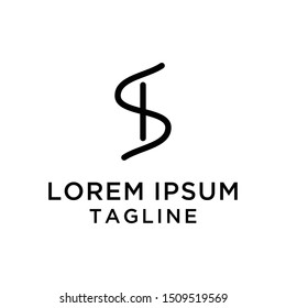 initial letter logo SI, IS, logo template