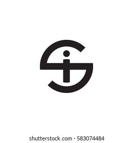 initial letter logo si, is, i inside s rounded lowercase black monogram