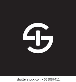 initial letter logo si, is, i inside s rounded lowercase white black background