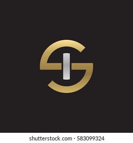 initial letter logo si, is, i inside s rounded lowercase logo gold silver