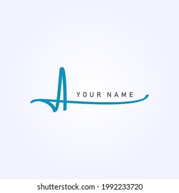 Initial Letter A Logo - Simple Alphabet Logo in Handwritten Style