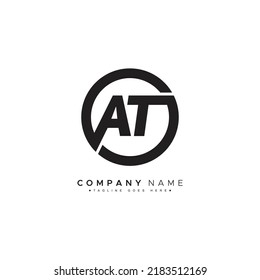 Initial Letter AT Logo - Simple Business Logo for Alphabet A and T