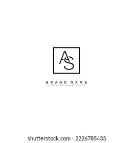 Initial Letter AS Logo - Simple Business Logo for Alphabet A and S