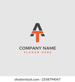 Initial Letter AT Logo - Simple Business Logo for Alphabet T and A.vector template
