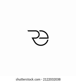 initial letter RE logo simple and modern vector design