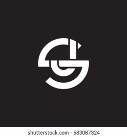 initial letter logo sj, js, j inside s rounded lowercase white black background