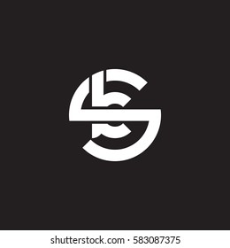 initial letter logo sk, ks, k inside s rounded lowercase white black background