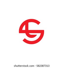 initial letter logo sl, ls, l inside s rounded lowercase red flat