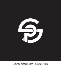 initial letter logo sp, ps, p inside s rounded lowercase white black background