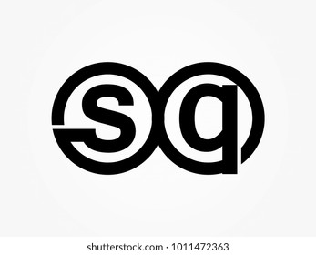 Initial letter logo sq lowercase related in circles black