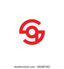 initial letter logo sq, qs, q inside s rounded lowercase red flat
