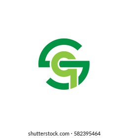 initial letter logo sq, qs, q inside s rounded lowercase green flat