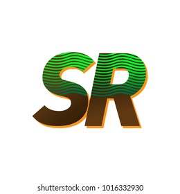 initial letter logo SR colored green and brown with striped composition, Vector logo design template elements for your business or company identity