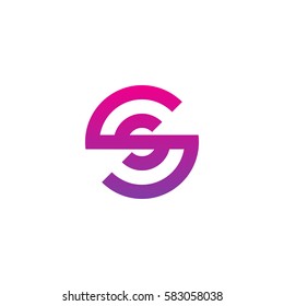 initial letter logo ss, s inside s rounded lowercase purple pink
