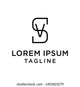 initial letter logo SV, VS, logo template