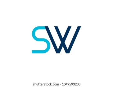initial letter logo sw, ws, logo template