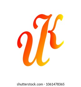 Initial letter logo sweet letter u and k combination