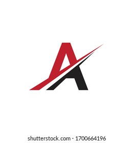 initial letter a logo swoosh